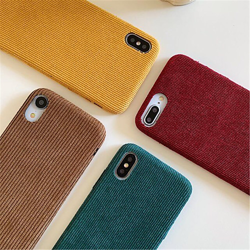 

Case For Apple iPhone 11 / iPhone 11 Pro / iPhone 11 Pro Max Dustproof Back Cover Solid Colored / Plush Textile / TPU