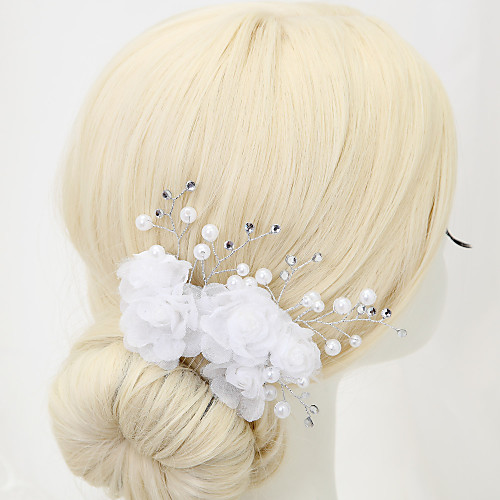 

Imitation Pearl / Rhinestone / Fabrics Hair Combs with Rhinestone / Imitation Pearl / Flower 1 Piece Wedding Headpiece