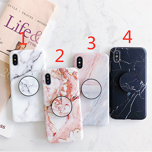 

Phone Case For Apple iPhone 12 Pro Max / iPhone 12 Mini / iPhone 11 Pro Max / iPhone SE2020 / iPhone XR / iPhone XS Max with Stand / IMD / Frosted Back Cover Marble TPU