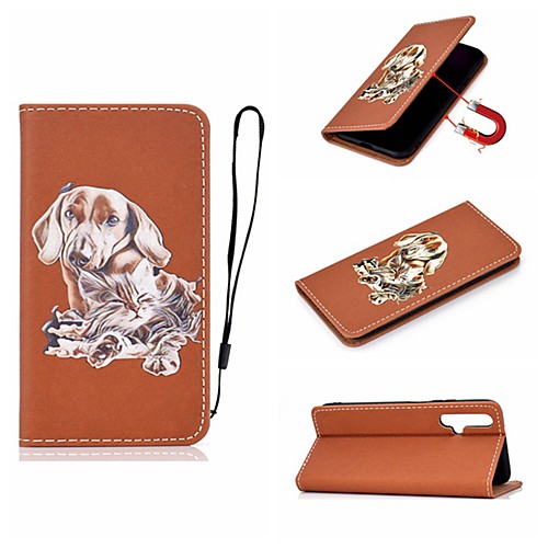 

Case For Huawei Honor 10 Lite / Honor 10i / Huawei Honor 8A Card Holder / with Stand / Flip Full Body Cases Dog PU Leather