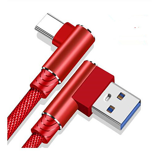 

2M 90 Degree Data USB Type-C Charger Charge Cable Fast for Samsung S9 S8 Huawei Mate 20 Pro one Plus 6 5T Phone long wire