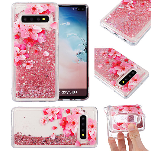 

Case For Samsung Galaxy S9 / S9 Plus / S8 Plus Flowing Liquid / Pattern / Glitter Shine Back Cover Flower TPU