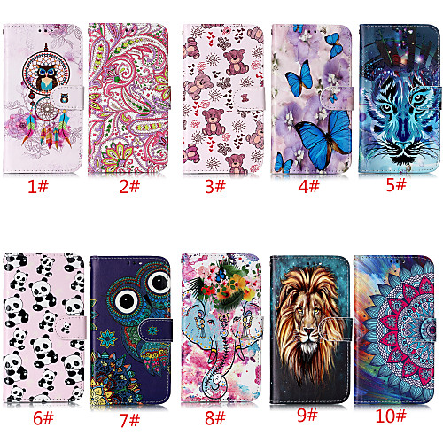 

Case For Apple iPhone 11 / iPhone 11 Pro / iPhone 11 Pro Max Card Holder / with Stand / Flip Full Body Cases Animal / Flower PU Leather