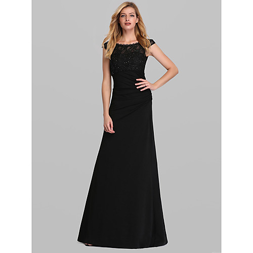 

Women's Maxi Bodycon Dress - Short Sleeve Solid Colored Elegant Formal Evening Theme Party Slim Black S M L XL XXL XXXL XXXXL / Lace