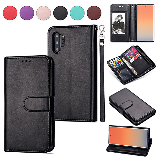 

Case For Samsung Galaxy Note 9 / Note 8 / Samsung Note 10 Card Holder Full Body Cases Solid Colored / Tile PU Leather