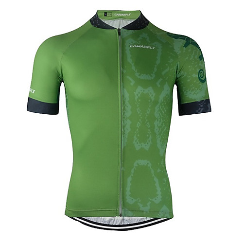 

CAWANFLY Men's Short Sleeve Cycling Jersey Summer Forest Green Solid Color Bike Jersey Top Mountain Bike MTB Road Bike Cycling Quick Dry Breathable Back Pocket Sports Clothing Apparel / Advanced