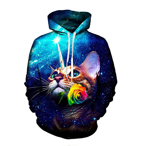 

Men's Hoodie 3D Hooded Daily Casual Hoodies Sweatshirts Blue