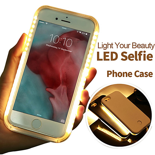 

Phone Case Multi-Function LED Luminous Selfie Light Cover Case for iPhone 6/6S/6 Plus/7/7 Plus Brightness Adjustable