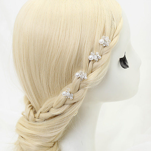 

Crystal / Imitation Pearl Hair Pin with Crystal / Imitation Pearl 4pcs Wedding Headpiece