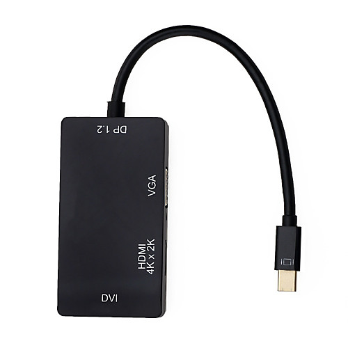 

Mini DisplayPort To HDMI 2.0/DVI/VGA Male to Female 0.15m(0.5Ft)