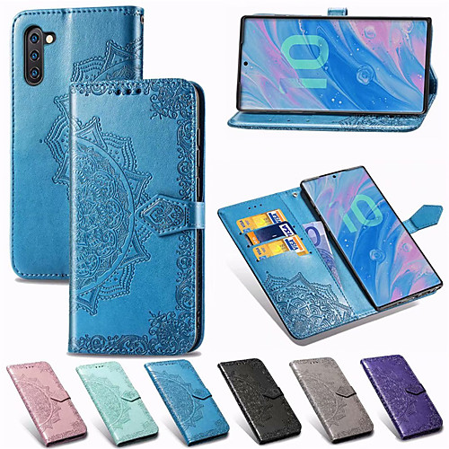 

Mandala Embossed Wallet Leather Flip Phone Case For Samsung Galaxy Note 20 10 Plus Note 9 Note 8 Card Holder Stand Case Cover