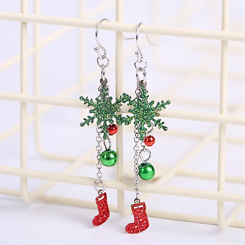 

Women's Drop Earrings Monogram Snowflake Sweet Earrings Jewelry Silver For Christmas 1 Pair