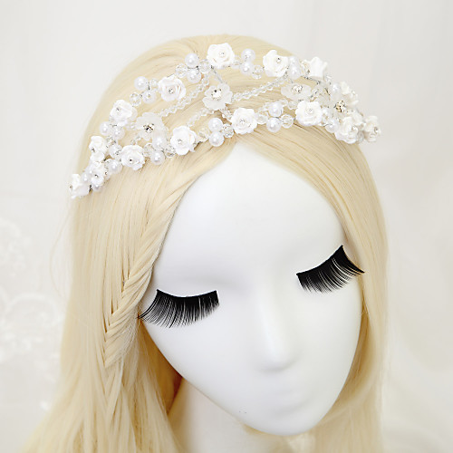 

Crystal / Imitation Pearl / Rhinestone Headdress with Imitation Pearl / Crystal / Rhinestone 1 Piece Wedding Headpiece