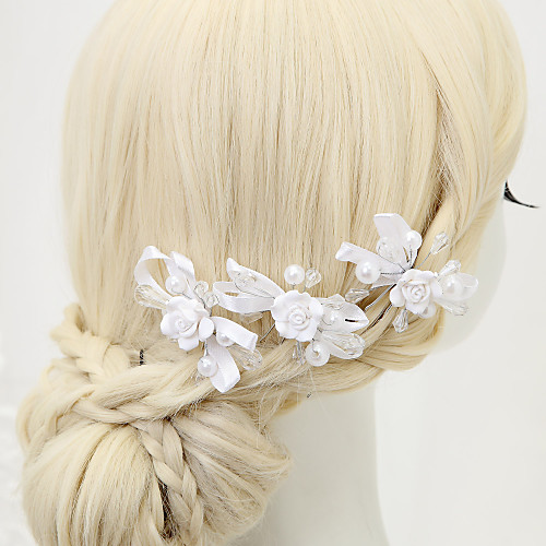 

Crystal / Imitation Pearl / Alloy Hair Pin with Crystal / Imitation Pearl 3 Pieces Wedding Headpiece