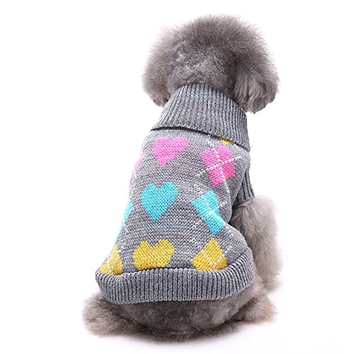 

Dog Sweater Puppy Clothes Love Casual / Daily Winter Dog Clothes Puppy Clothes Dog Outfits Black Gray Costume for Girl and Boy Dog Acrylic Fibers XS S M L XL XXL