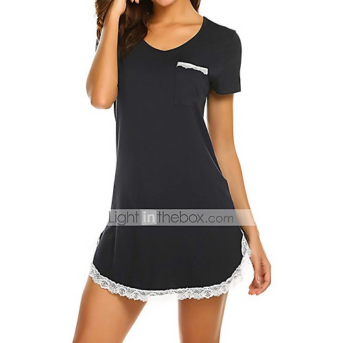 

Women's Babydoll & Slips Pajamas Nightgown Spandex Cotton Casual Daily Wear Home Not Specified