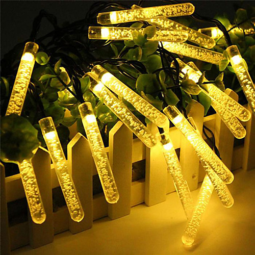 

Outdoor Solar String Light LED Solar Garden Light 5m Bubble Column String Lights 20 LEDs 1Set Mounting Bracket Warm White RGB White Blue Waterproof Solar Outdoor Night Light Cute Solar Powered 1 set