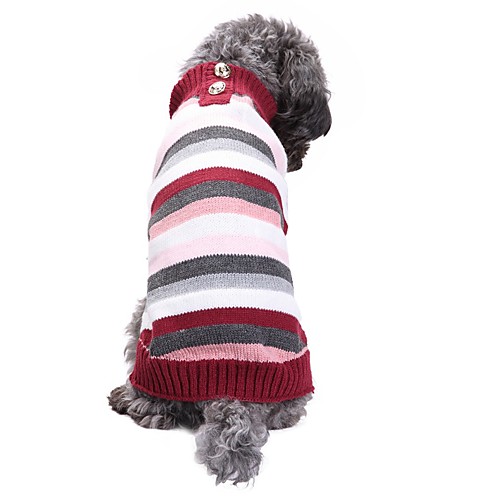 

Dog Sweater Puppy Clothes Stripes Patchwork Stripes Winter Dog Clothes Puppy Clothes Dog Outfits Rainbow Costume for Girl and Boy Dog Acrylic Fibers XXS XS S M L XL