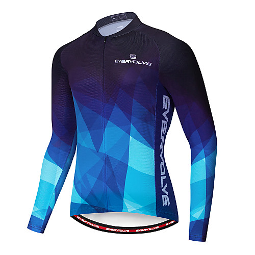 

Men's Long Sleeve Cycling Jersey Winter Fleece Lycra Red Blue Gradient Bike Jersey Mountain Bike MTB Road Bike Cycling Fleece Lining Warm Quick Dry Sports Clothing Apparel / Stretchy / Athletic