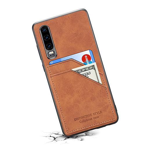 

Case For Huawei Huawei P20 Pro / Huawei P30 / Huawei P30 Pro Card Holder Back Cover Solid Colored PU Leather / PC