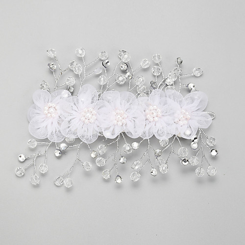 

Crystal / Rhinestone / Fabrics Headdress with Imitation Pearl / Crystal / Rhinestone / Flower 1 Piece Wedding Headpiece