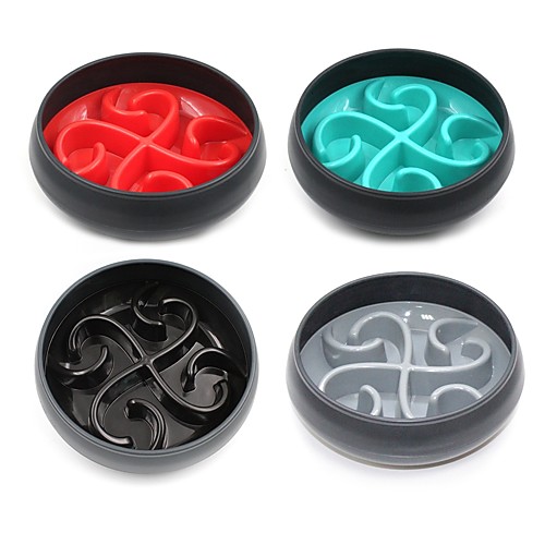 

Dog Cat Feeders 0.2 L Silica Gel Bowls & Feeders Cute Color Block Black Red Blue Bowls & Feeding