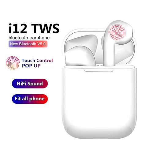 

TWS Wireless Earphones i12 Touch Control Bluetooth 5.0 3D Super Bass Pods Headphones For iPhone Xiaomi Huawei Samsung Smart Phone