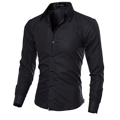

Men's Shirt Solid Colored Long Sleeve Daily Tops Wine Royal Blue White