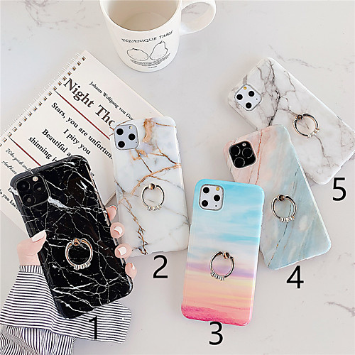 

Case For Apple iPhone 11 / iPhone 11 Pro / iPhone 11 Pro Max Ring Holder / Pattern Back Cover Marble TPU
