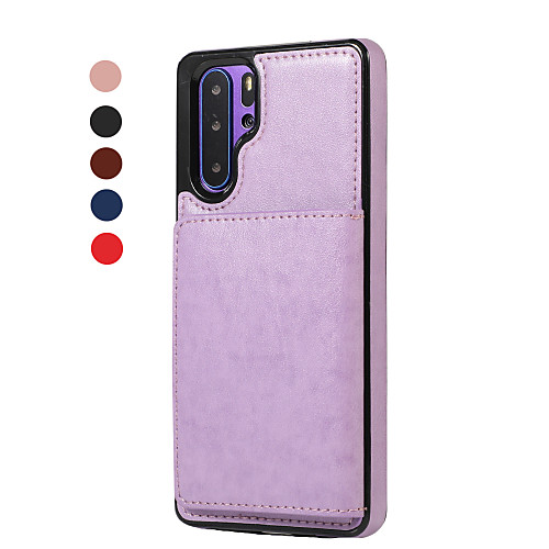 

Case For Huawei Huawei P30 / Huawei P30 Pro / Huawei P30 Lite Card Holder / Flip Full Body Cases Solid Colored PU Leather / TPU