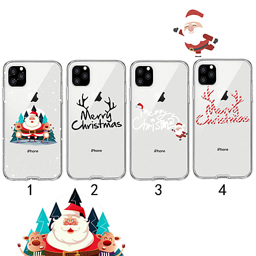 

Case For Apple iPhone 11 / iPhone 11 Pro / iPhone 11 Pro Max Transparent / Pattern Back Cover Christmas TPU