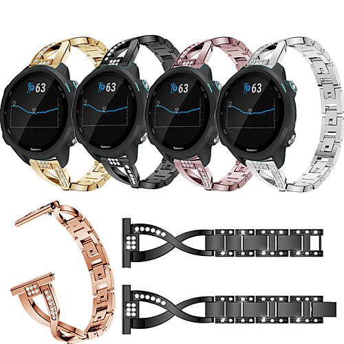 

Jewelry Diamond Watch Band For Garmin Vivoactive 3 / Forerunner 645 / 245 / Vivomove HR / Venu Replaceable Stainless Steel Bracelet Wrist Strap Wristband