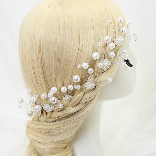 

Crystal / Imitation Pearl Hair Pin with Crystal / Imitation Pearl 6pcs Wedding Headpiece