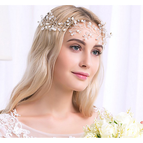 

Pearl / Crystal / Rhinestone Headdress with Crystal / Imitation Pearl / Crystals / Rhinestones 1 Piece Wedding Headpiece