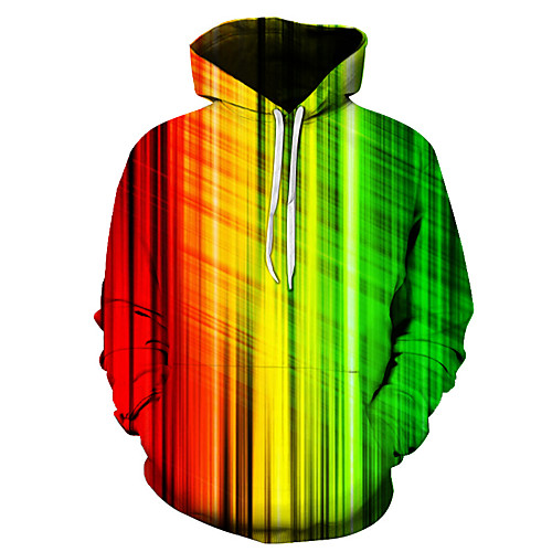 

Men's Plus Size Hoodie Geometric 3D Hooded Daily Casual Streetwear Hoodies Sweatshirts Blue Yellow