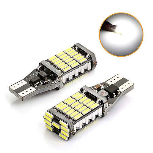 

T15 Super Bright 45 SMD 4014 LED CANBUS NO ERROR Car Tail Bulb Brake Lights Auto Backup Reverse Lamp Dome Light Xenon White 2pcs