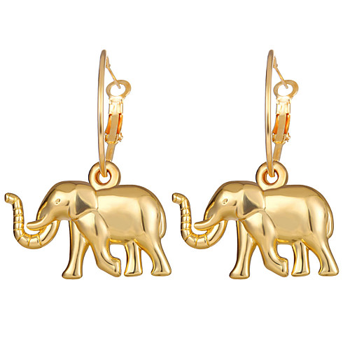 

Women's Hoop Earrings Vintage Style Elephant Earrings Jewelry Gold For Daily Club Festival 1 Pair