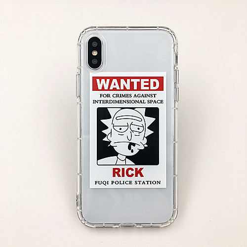 

Case For Apple iPhone XS / iPhone XR / iPhone XS Max Ultra-thin / Transparent / Rick and Morty Pattern Back Cover Transparent / Cartoon TPU