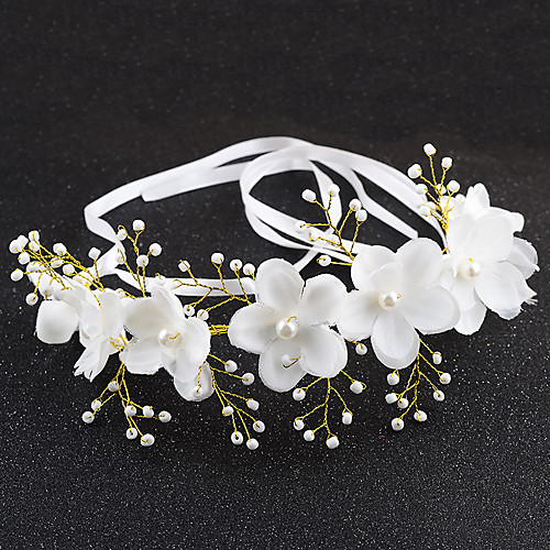 

Fabrics / Alloy Headpiece with Pearl / Floral 1 Piece Wedding Headpiece