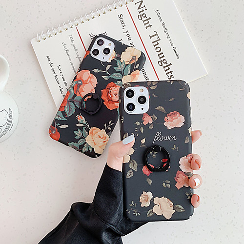 

Phone Case For Apple Back Cover iPhone 11 Pro Max SE 2020 X XR XS Max 8 7 6 Ring Holder Pattern Flower / Floral TPU