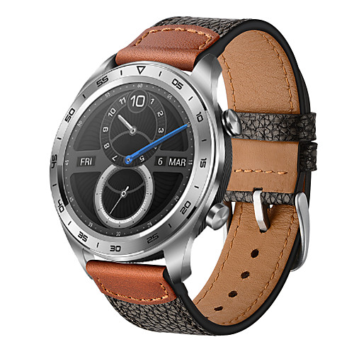 

Stone Pattern Genuine Leather Watch Band For Huawei Honor Magic 22mm Wrist Strap