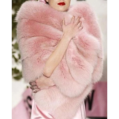 

Sleeveless Capelets Faux Fur Wedding Women's Wrap With Belt / Fur