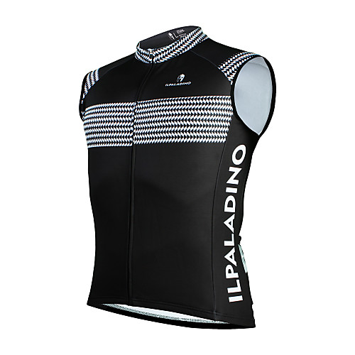 

ILPALADINO Men's Sleeveless Cycling Vest Winter Fleece Black Bike UV Resistant Fleece Lining Sports Mountain Bike MTB Clothing Apparel / Micro-elastic