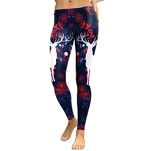 

Women's Sporty Comfort Skinny Gym Yoga Leggings Pants Patterned Ankle-Length High Waist Black