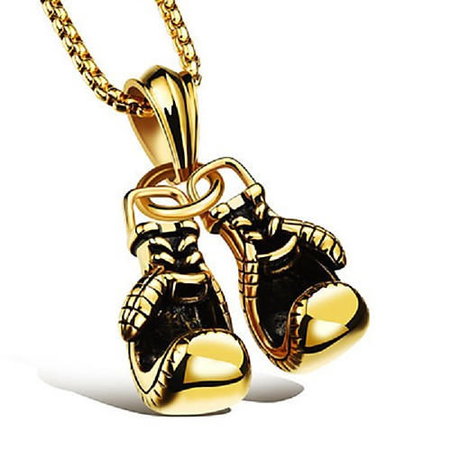 

Men's Pendant Necklace Chain Necklace Stylish Foxtail chain Dookie Chain Boxing Gloves Stylish European Hip-Hop Hip Hop Alloy Silver Gold Black 60 cm Necklace Jewelry 1pc For Street Gift