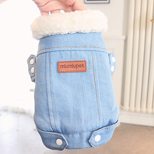 

Dog Coat Jumpsuit Jacket Winter Dog Clothes Light Blue Dark Blue Costume Denim British Casual / Daily XS S M L XL XXL