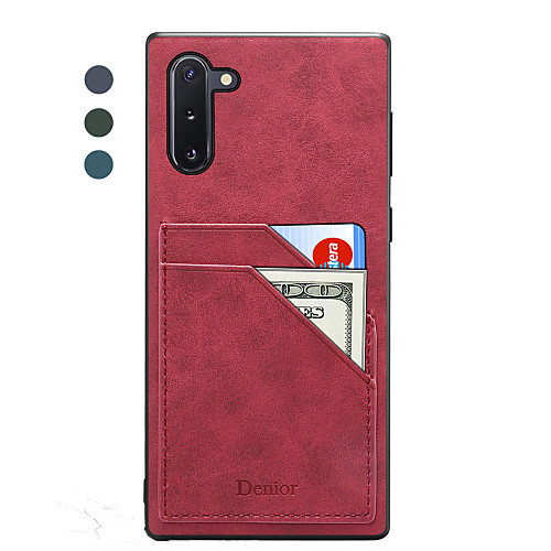 

Case For Samsung Galaxy Galaxy Note 10 / Galaxy Note 10 Plus Card Holder / Ultra-thin Back Cover Solid Colored PU Leather / TPU