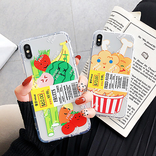 

Case For Apple iPhone XS / iPhone XR / iPhone XS Max Shockproof / Transparent / Pattern Back Cover Food TPU