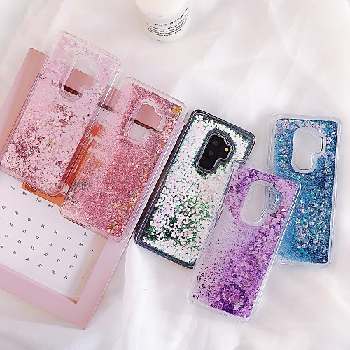 

Case For Samsung Galaxy S9 / S9 Plus / S8 Plus Flowing Liquid / Pattern / Glitter Shine Back Cover Transparent TPU