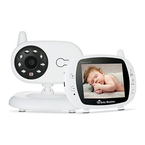 

1 MP Baby Monitor CMOS / Waterproof Camera Smart Video Baby Monitor with Wi-Fi and 3.5 Color LCD Parent Unit Night Vision Two-Way Audio Room Temperature Display and 5 Lullabies Pet Dog Camera